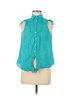 Zara Basic Teal Sleeveless Button-Down Shirt Size M - photo 1