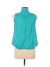 Zara Basic Teal Sleeveless Button-Down Shirt Size M - photo 2