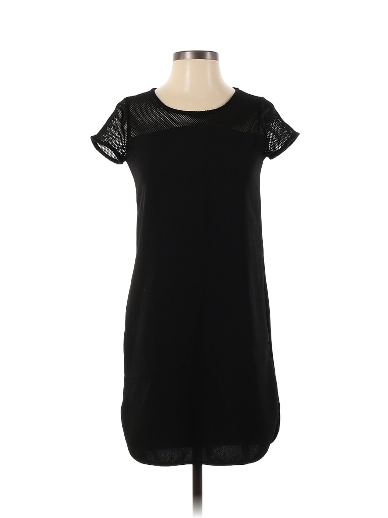 Soprano Solid Black Casual Dress Size XS - photo 1