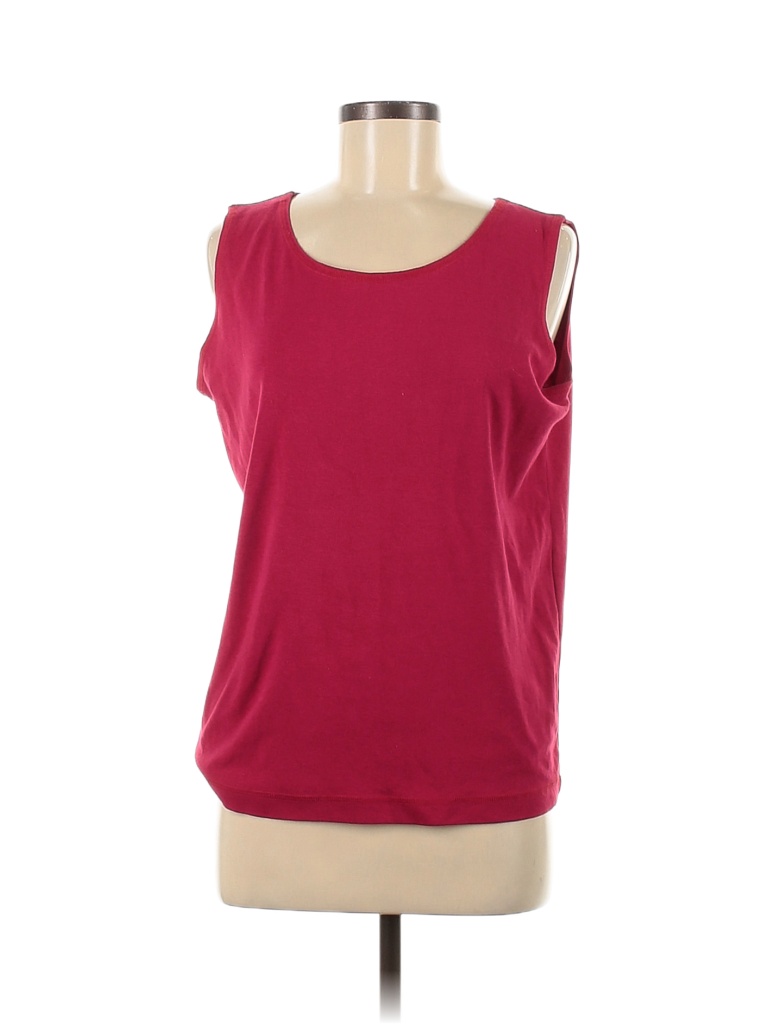 Lauren Brooke Burgundy Sleeveless T-Shirt Size M - photo 1