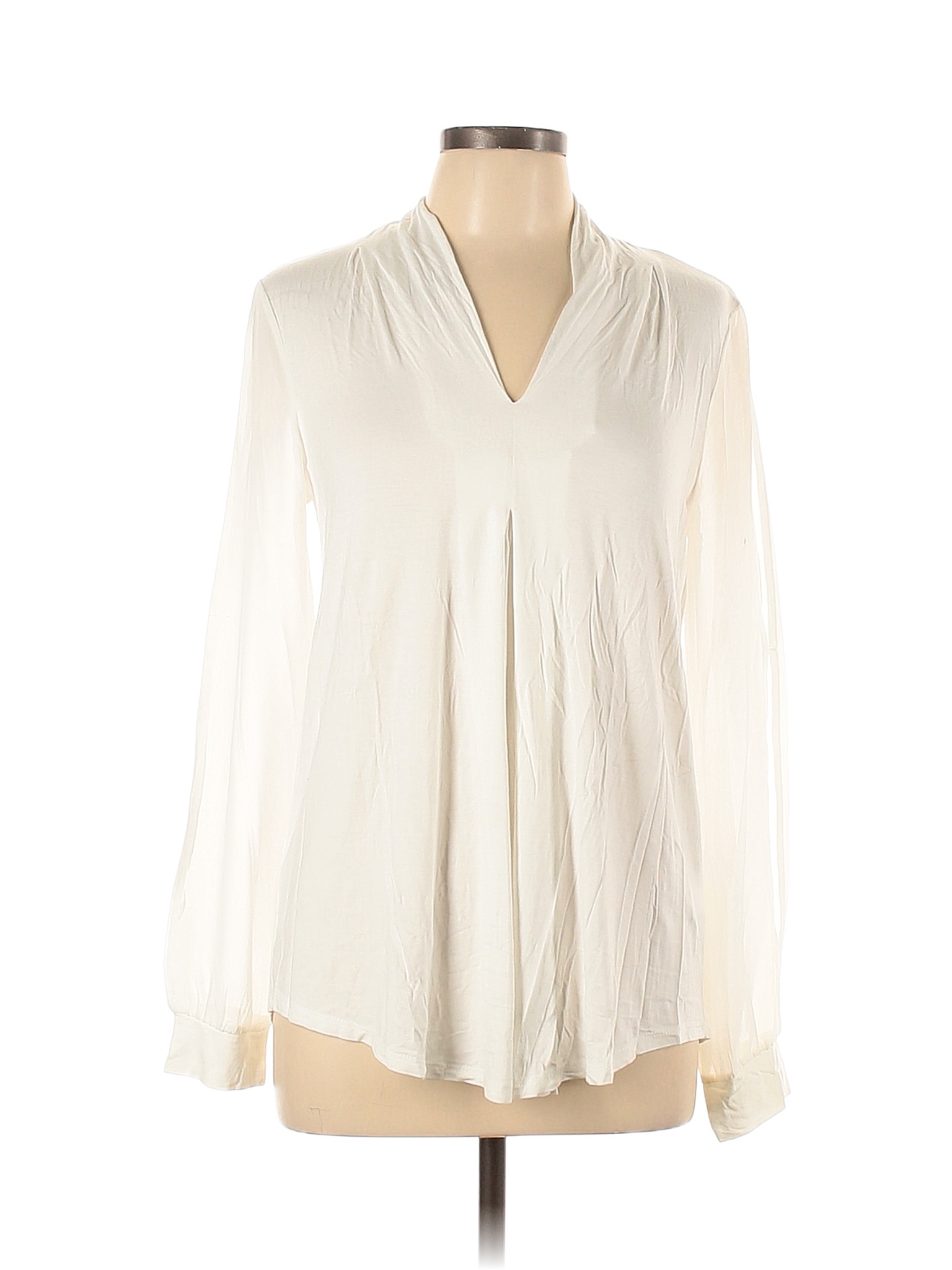 Cable & Gauge Solid White Ivory Long Sleeve Top Size L - 44% off | thredUP