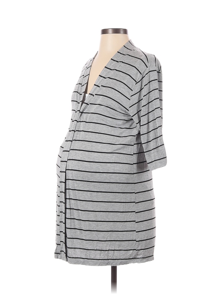 Everly Grey Stripes Gray Cardigan Size S (Maternity) - photo 1