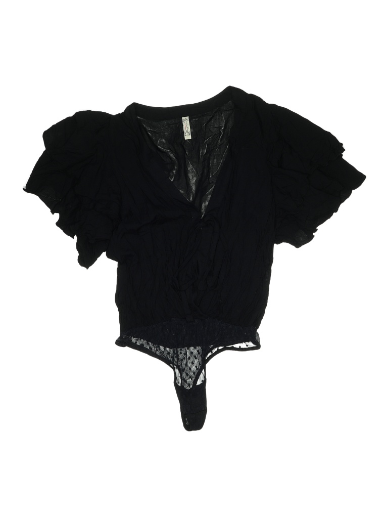 Intimately by Free People 100% Viscose Solid Black Bodysuit Size XS - photo 1