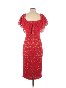 Theia Red Off Shoulder Lace Dress (view 2)