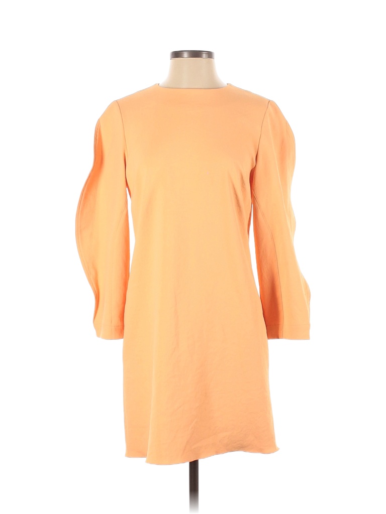 Tibi Solid Colored Orange Chalky Drape Origami Dress Size 2 - photo 1