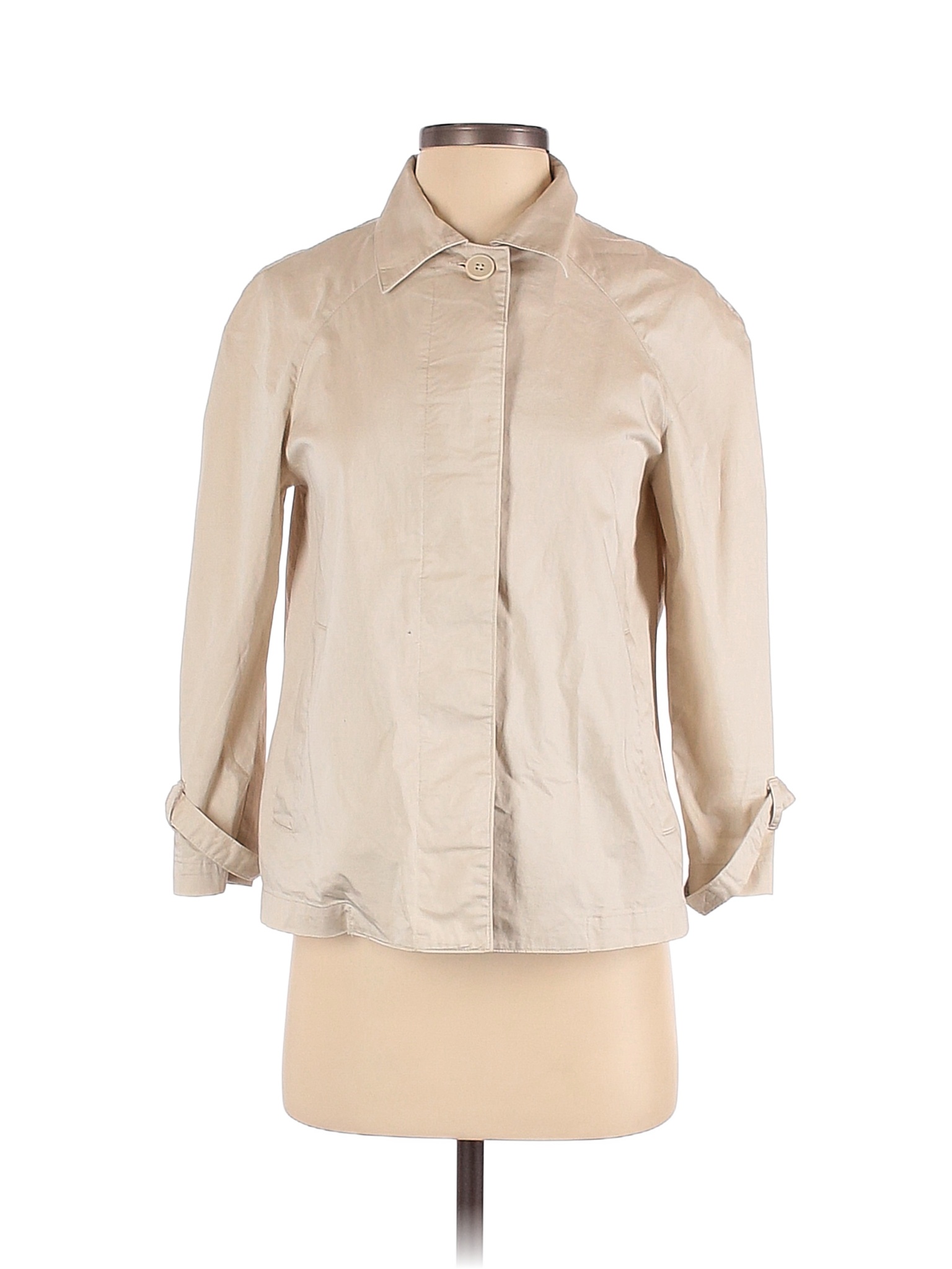 Norma Kamali Solid Tan Ivory Long Sleeve Button-Down Shirt Size 4 - 88% ...