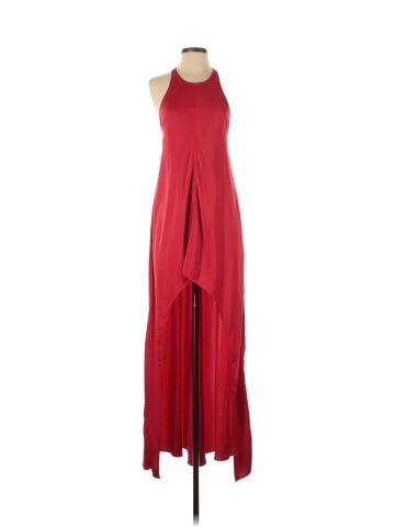 KAUFMANFRANCO Red High Low Gown (view 1)