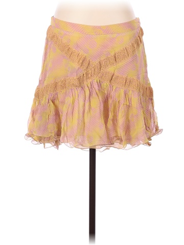 Marc by Marc Jacobs 100% Silk Multi Color Yellow Silk Skirt Size 8