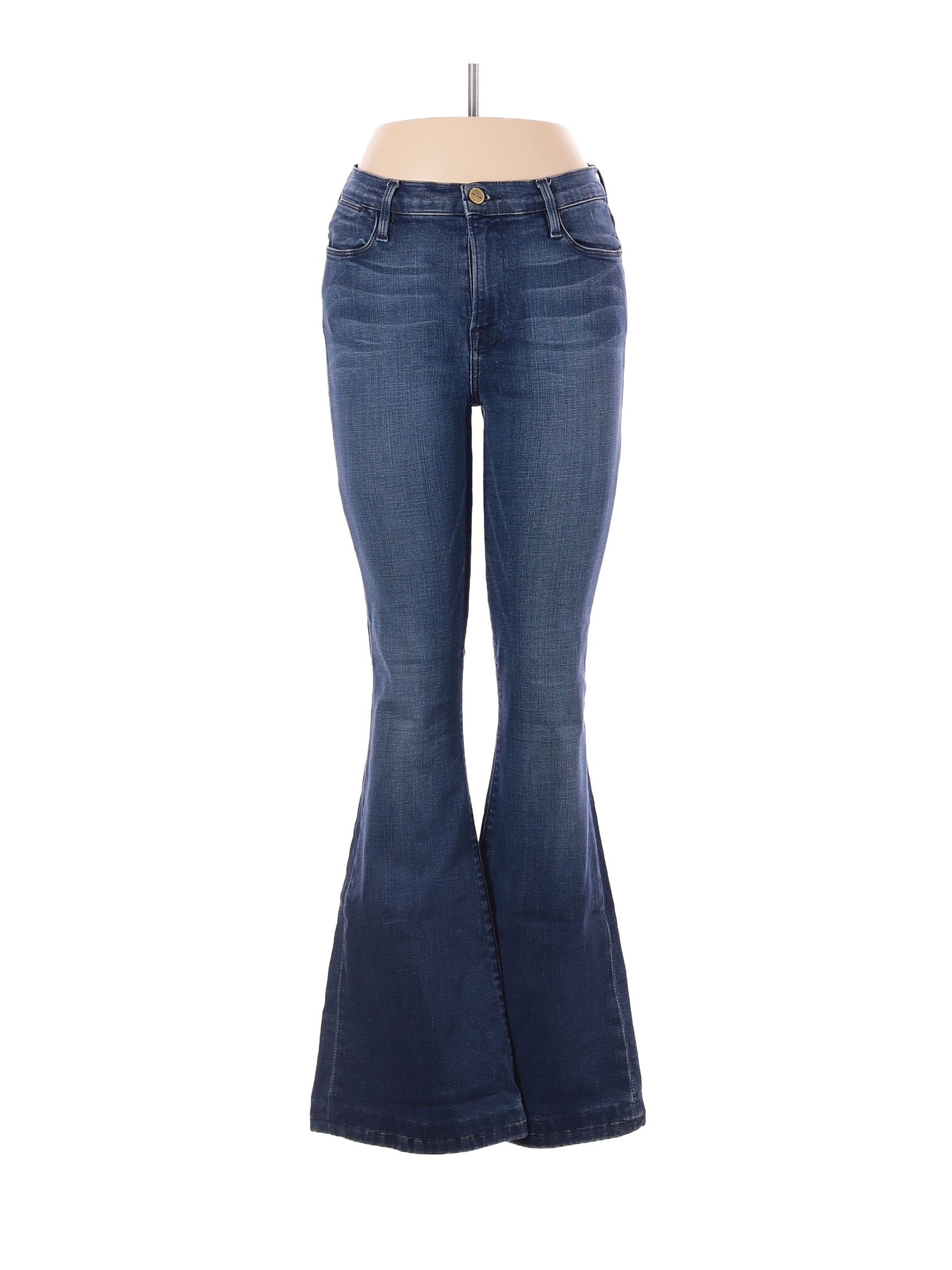 FRAME Denim Solid Blue Jeans 29 Waist - 53% off | thredUP
