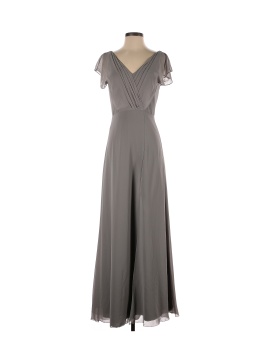 Monique Lhuillier Bridesmaid Grey Gwen Gown (view 1)