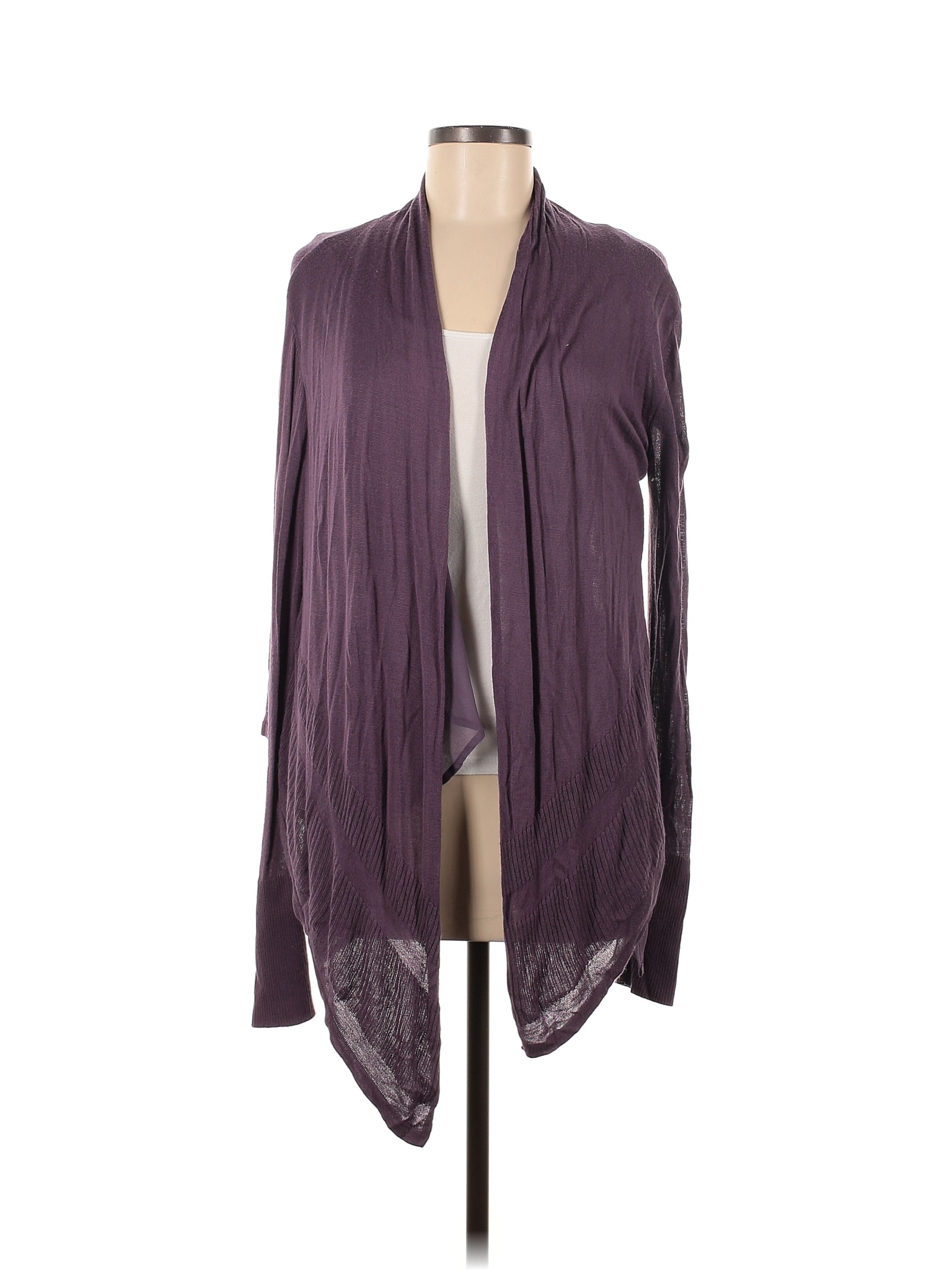 Rayon Cardigan Simply Vera Vera Wang 100% Rayon Color Block Solid Purple Cardigan Size ...