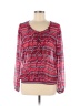 Cache 100% Polyester Red Long Sleeve Blouse Size M - photo 1