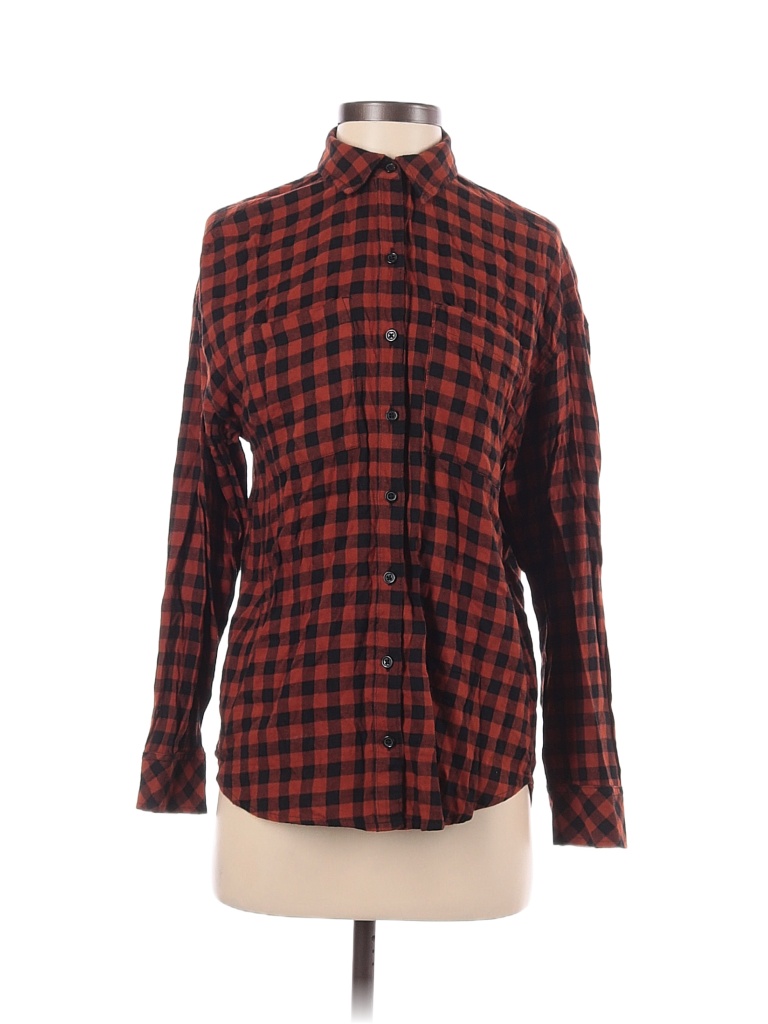 Pre-owned Bp. Long Sleeve Button Down Shirt In Red