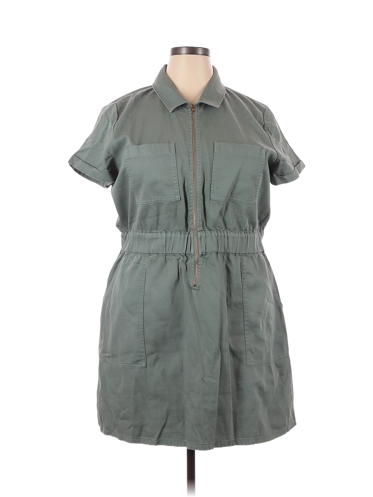 J.Crew Green Casual Dress Size 24 (Plus) - 72% off | thredUP