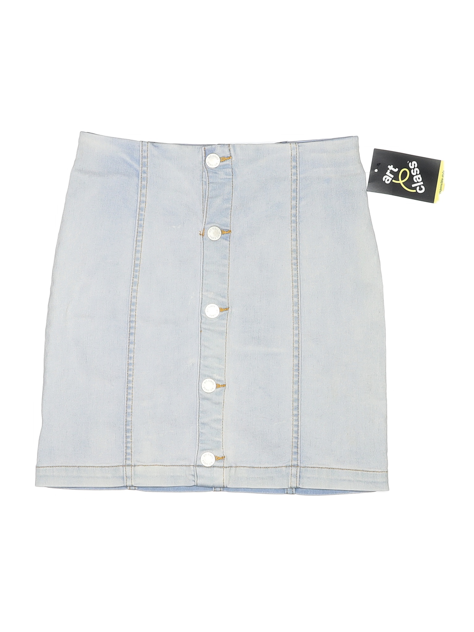 Art Class Solid Blue Denim Skirt Size 10 12 46 off thredUP