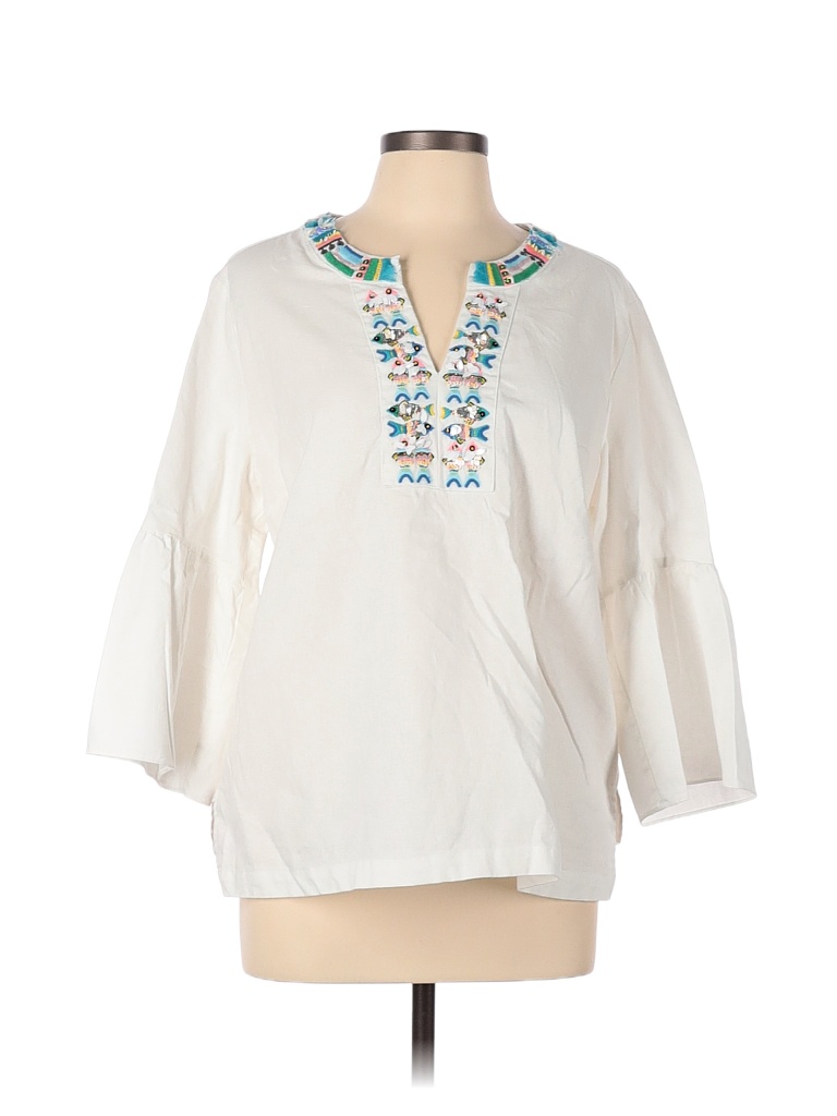 Peck & Peck White Long Sleeve Blouse Size L - 78% off | thredUP