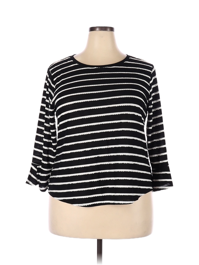 elle-stripes-black-long-sleeve-top-size-xxl-65-off-thredup