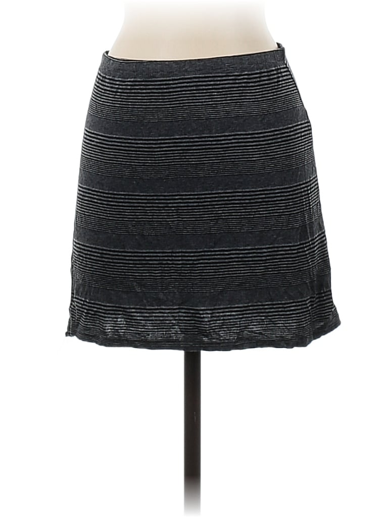 Salaam! Marled Chevron-herringbone Stripes Black Gray Casual Skirt Size S - photo 1