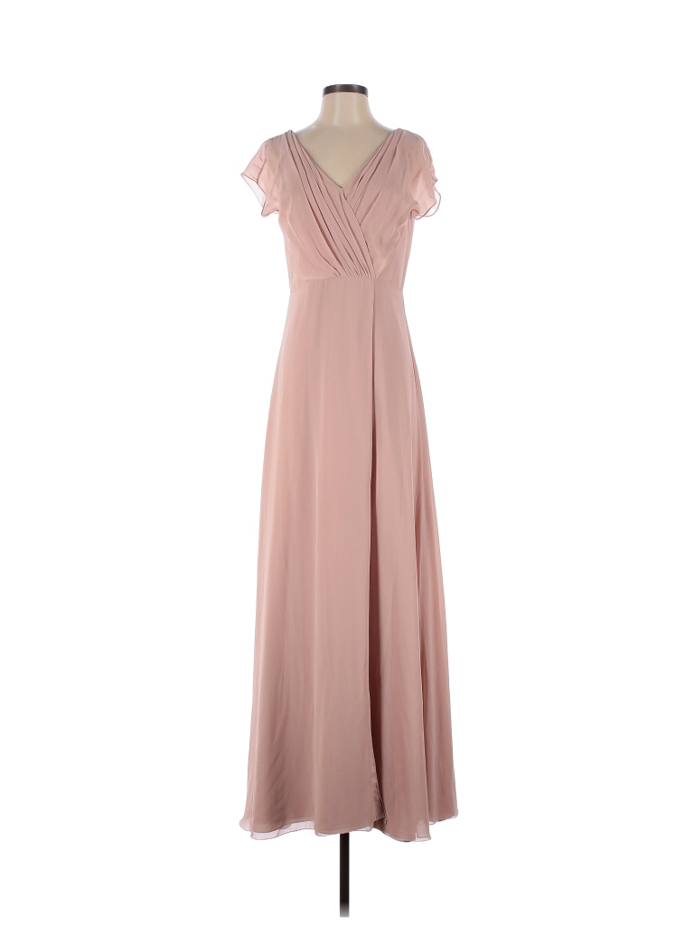 Monique Lhuillier Bridesmaid 100 Polyester Solid Blush Pink Pink Gwen