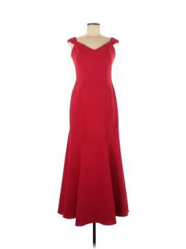 Nicole Miller Red Crepe Off Shoulder Gown (view 1)