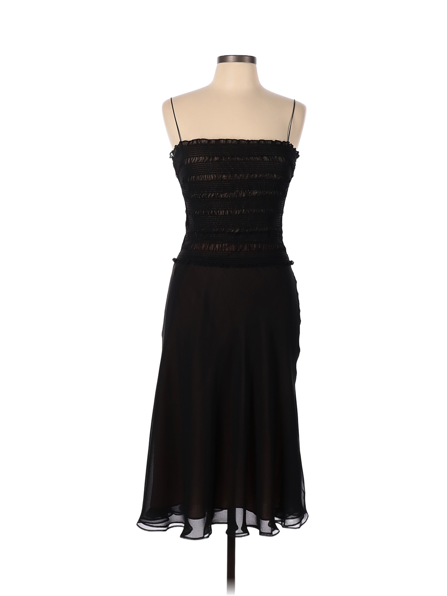 Laundry by Shelli Segal 100 Polyester Solid Black Cocktail Dress Size