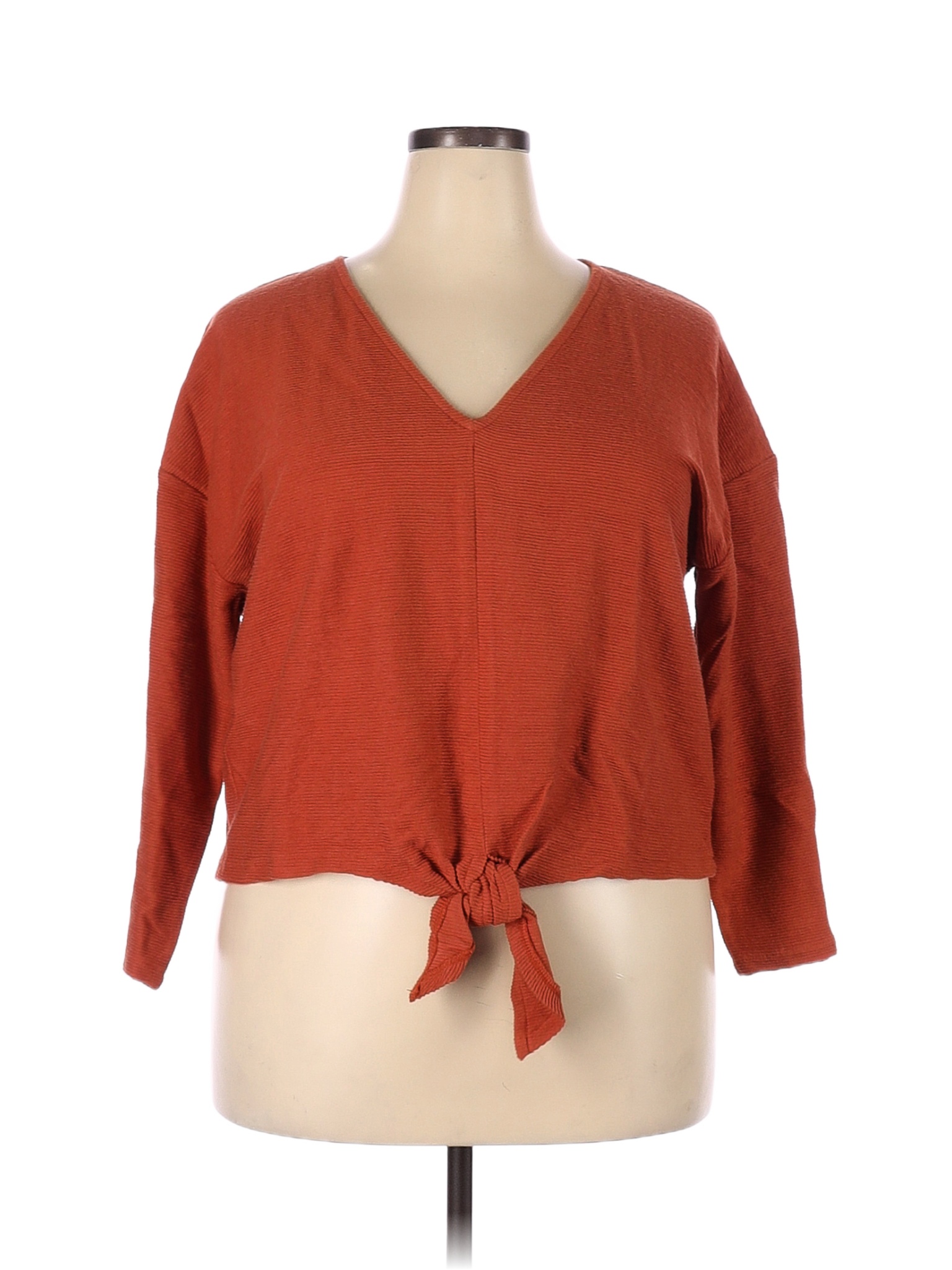 Texture And Thread Madewell 100 Cotton Colored Orange Long Sleeve Top