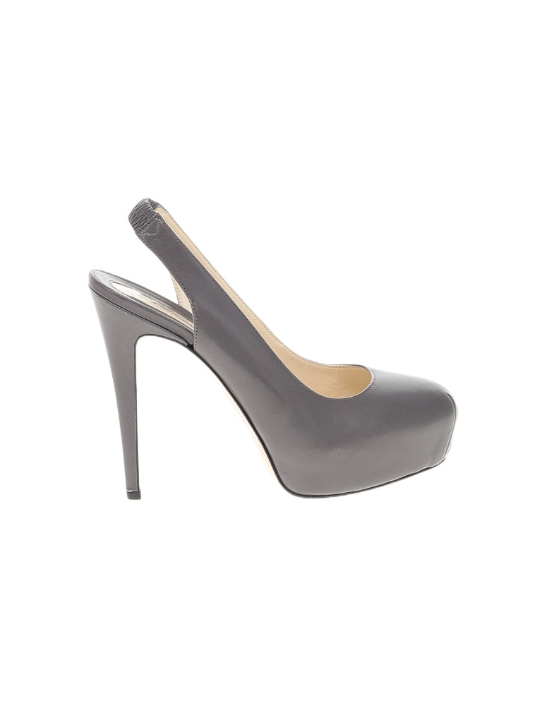 Brian Atwood Solid Gray Heels Size 38 (EU) - photo 1