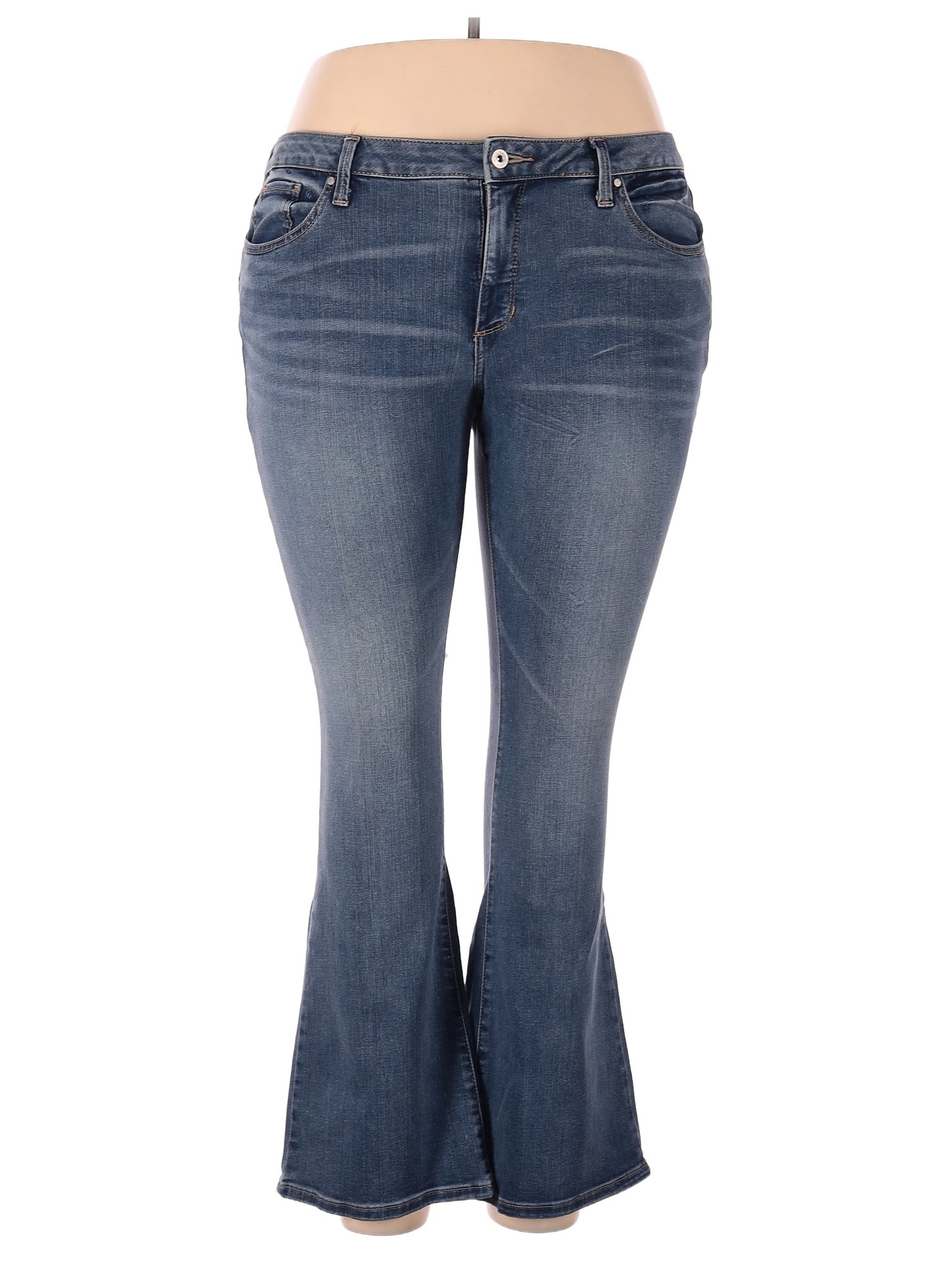 a.n.a. A New Approach Solid Blue Jeans Size 18 (Plus) - 54% off | thredUP