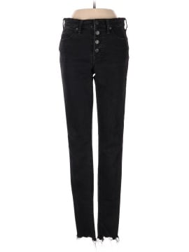 Madewell Tall 9" Mid-Rise Skinny Jeans in Berkeley Black: Button-Through Edition (view 1)