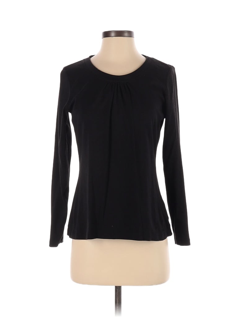 Christopher & Banks 100% Cotton Black Long Sleeve Top Size S - photo 1