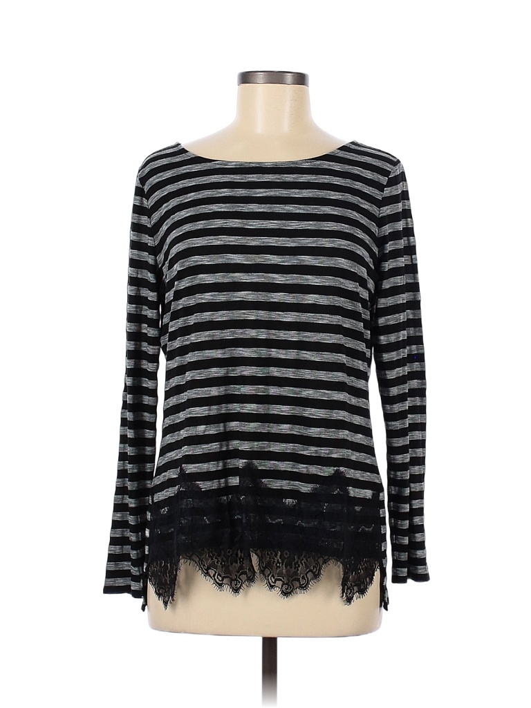 White House Black Market Stripes Black Long Sleeve Top Size M - 78% off ...