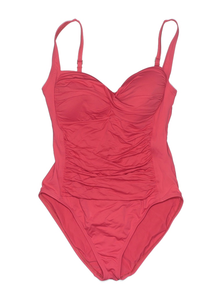 La Blanca Solid Colored Pink One Piece Swimsuit Size 8 59 off thredUP