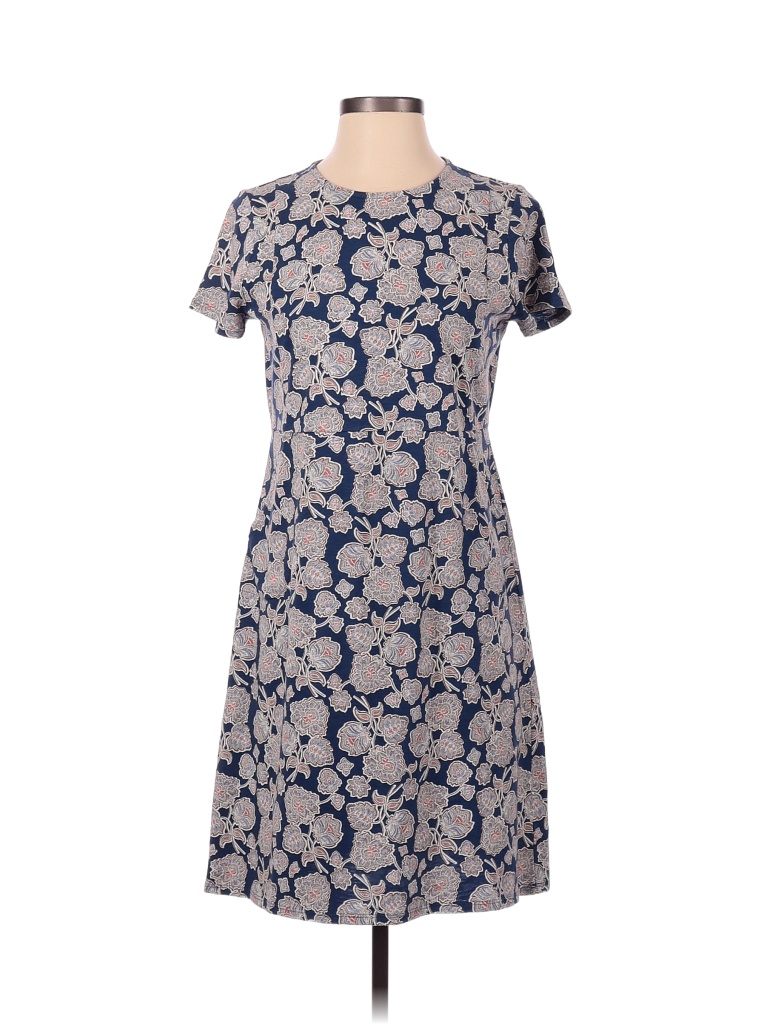 J.Jill 100 Cotton Multi Color Blue Casual Dress Size XS (Petite) 70