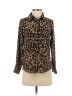 Halogen 100% Polyester Animal Print Brown Black Long Sleeve Blouse Size XXS (petite) - photo 1