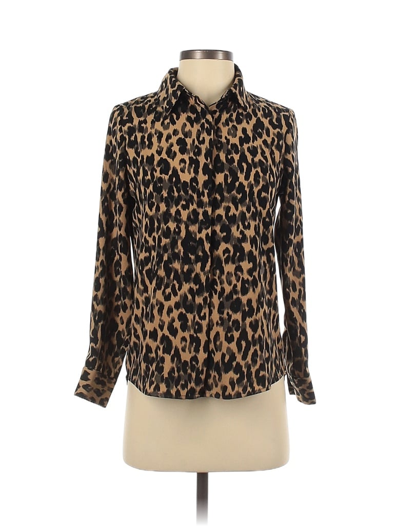 Pre-owned Halogen Long Sleeve Blouse In Black