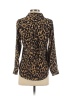 Halogen 100% Polyester Animal Print Brown Black Long Sleeve Blouse Size XXS (petite) - photo 2