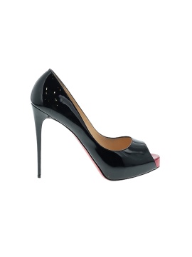 Christian Louboutin Patent Leather New Very Privé Open Toe Pumps 120mm (view 1)