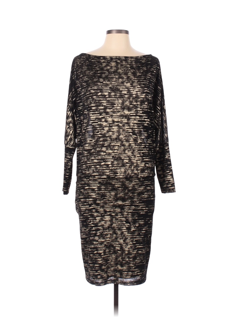 Veronica M. Solid Black Casual Dress Size L - photo 1
