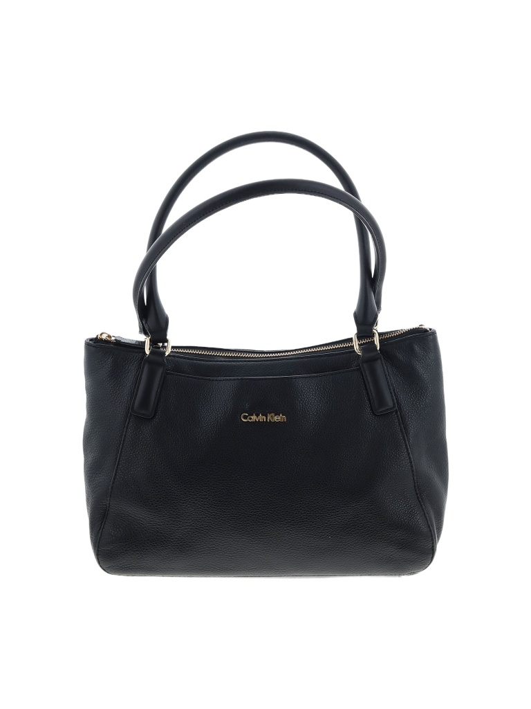 Calvin Klein Black Leather Shoulder Bag One Size 74 off thredUP
