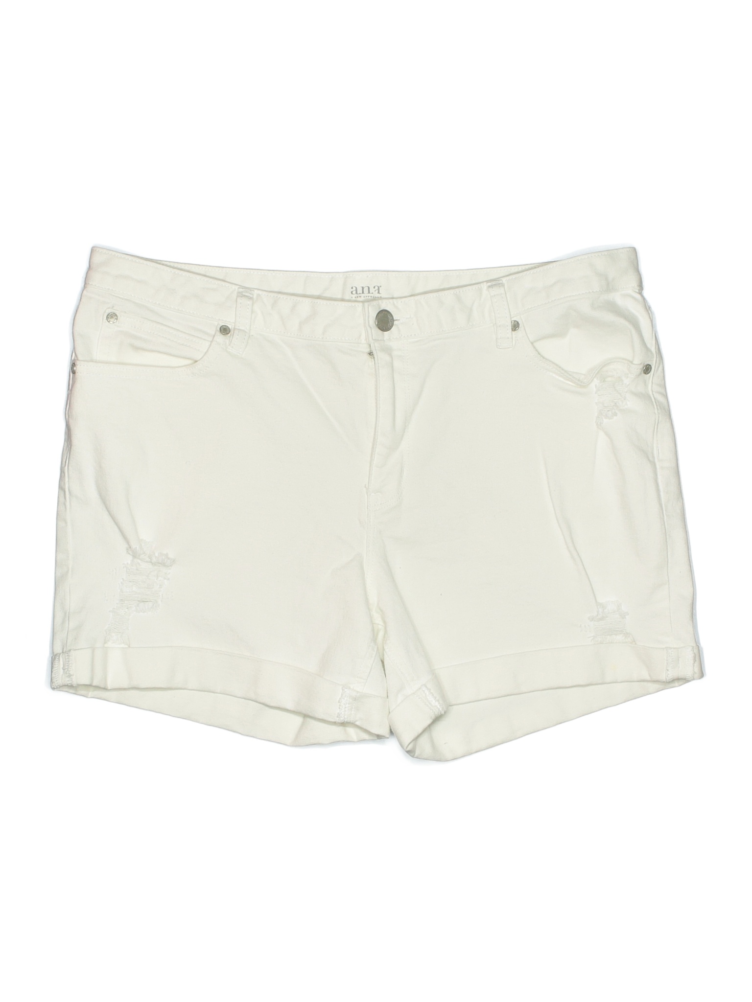 a.n.a. A New Approach Solid White Denim Shorts 33 Waist 55 off thredUP