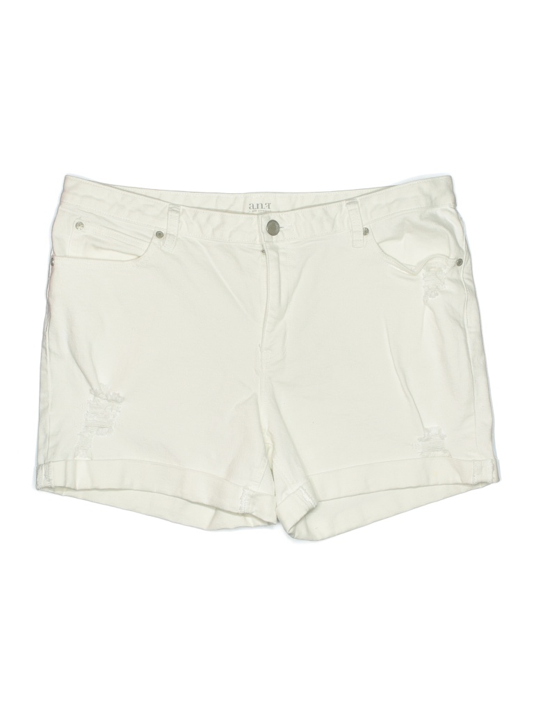 a.n.a. A New Approach Solid White Denim Shorts 33 Waist 55 off thredUP