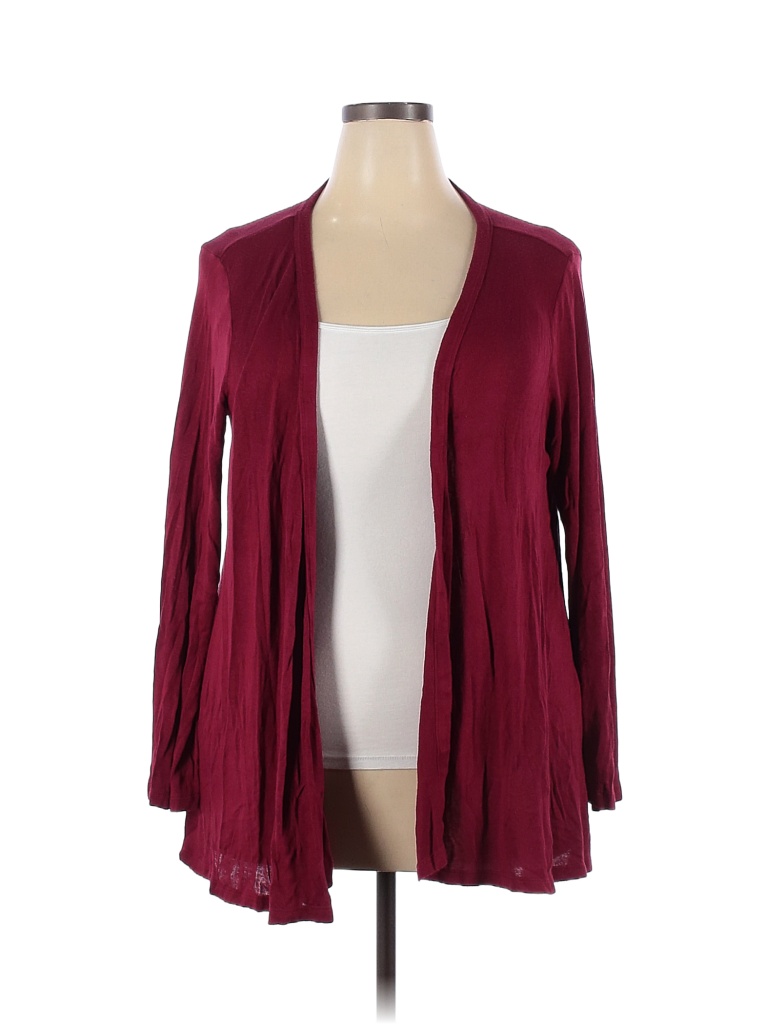 Cameo Appearance Color Block Solid Maroon Burgundy Cardigan Size 2X ...