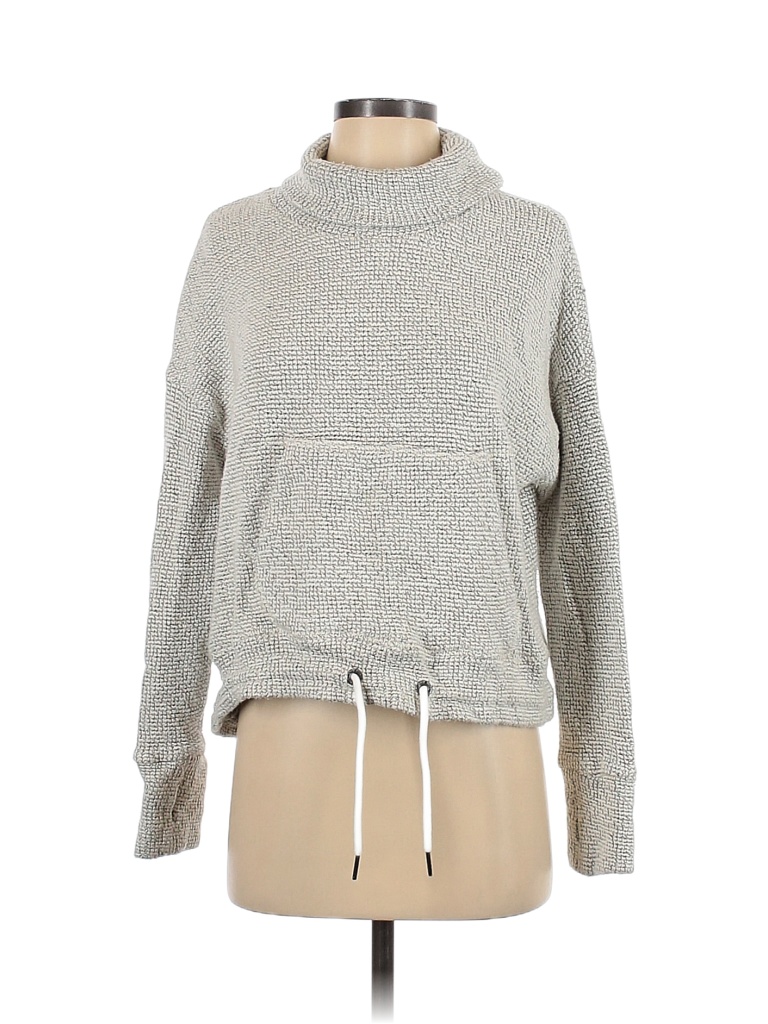 Sweaty Betty Color Block Solid Gray White Turtleneck Sweater Size S ...