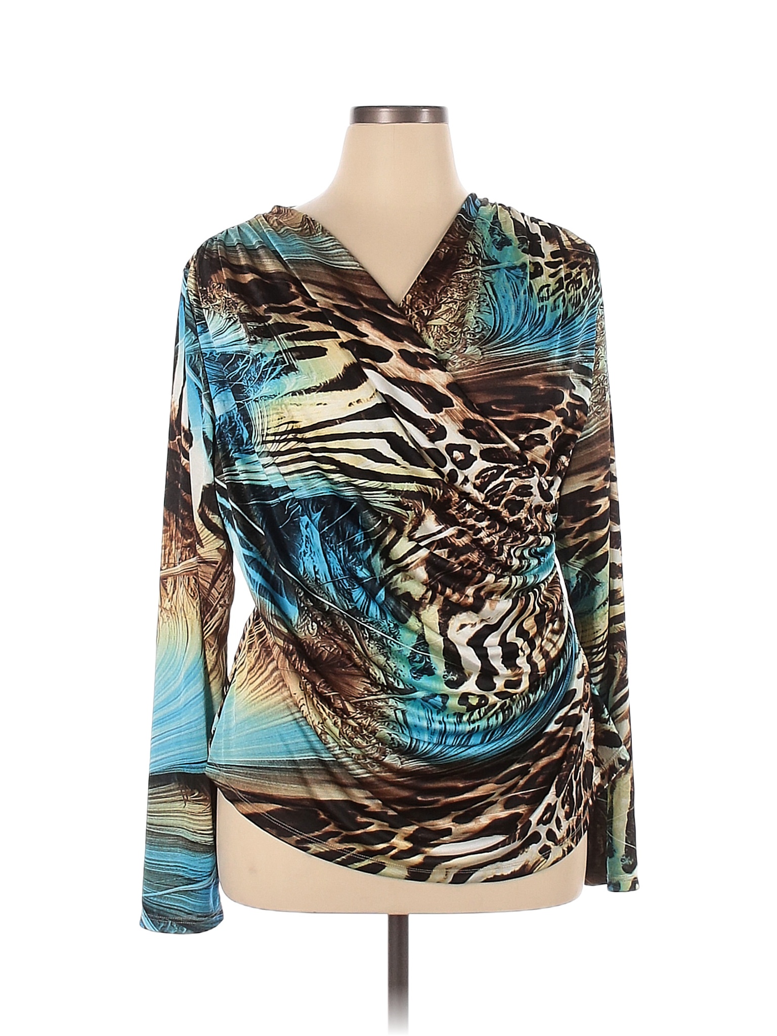 ASHRO 100% Polyester Blue Long Sleeve Top Size XL - 39% off | ThredUp