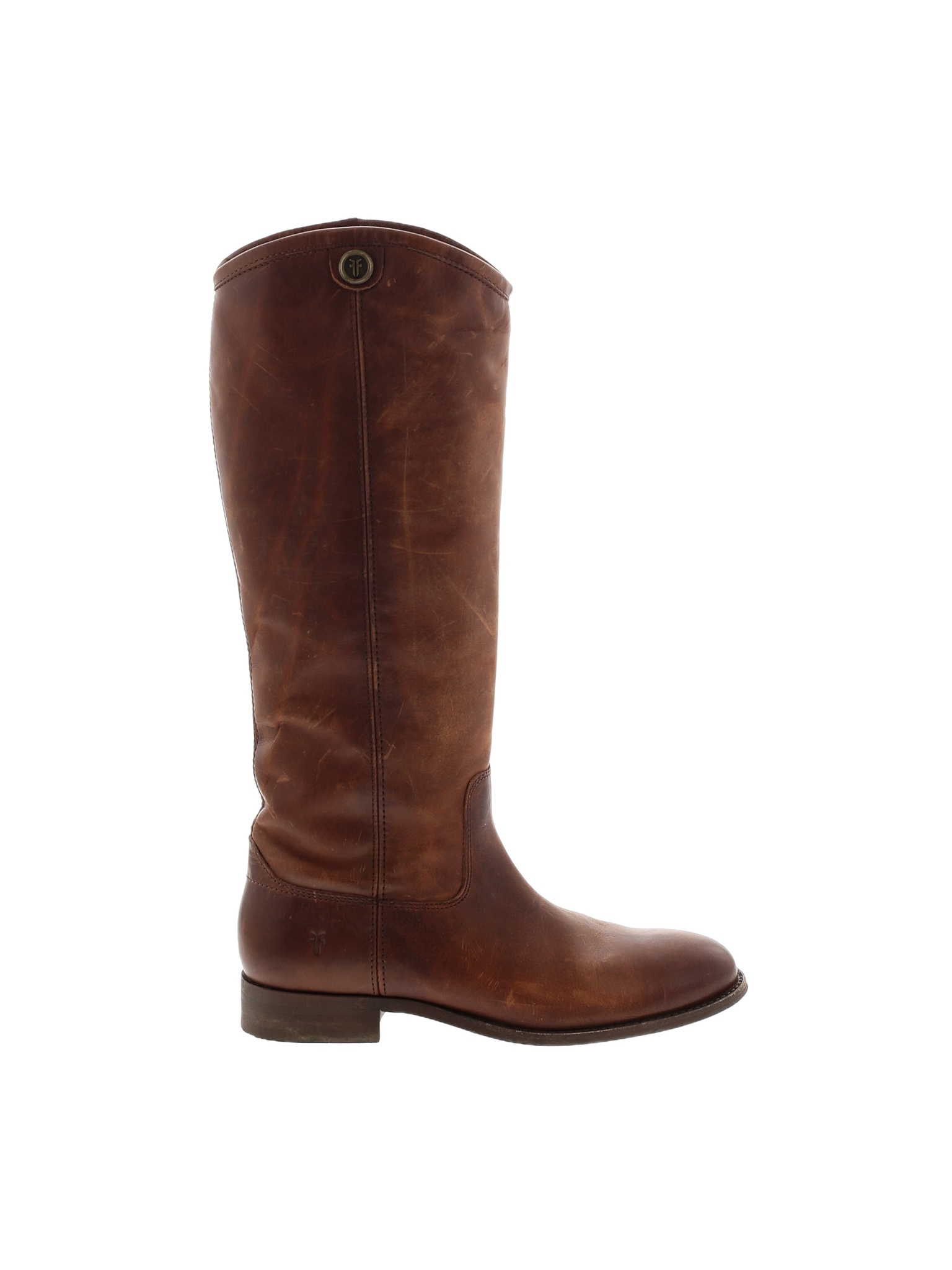 FRYE 100 Leather Solid Colored Brown Boots Size 6 1/2 66 off thredUP