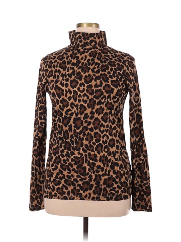 J crew hot sale leopard turtleneck