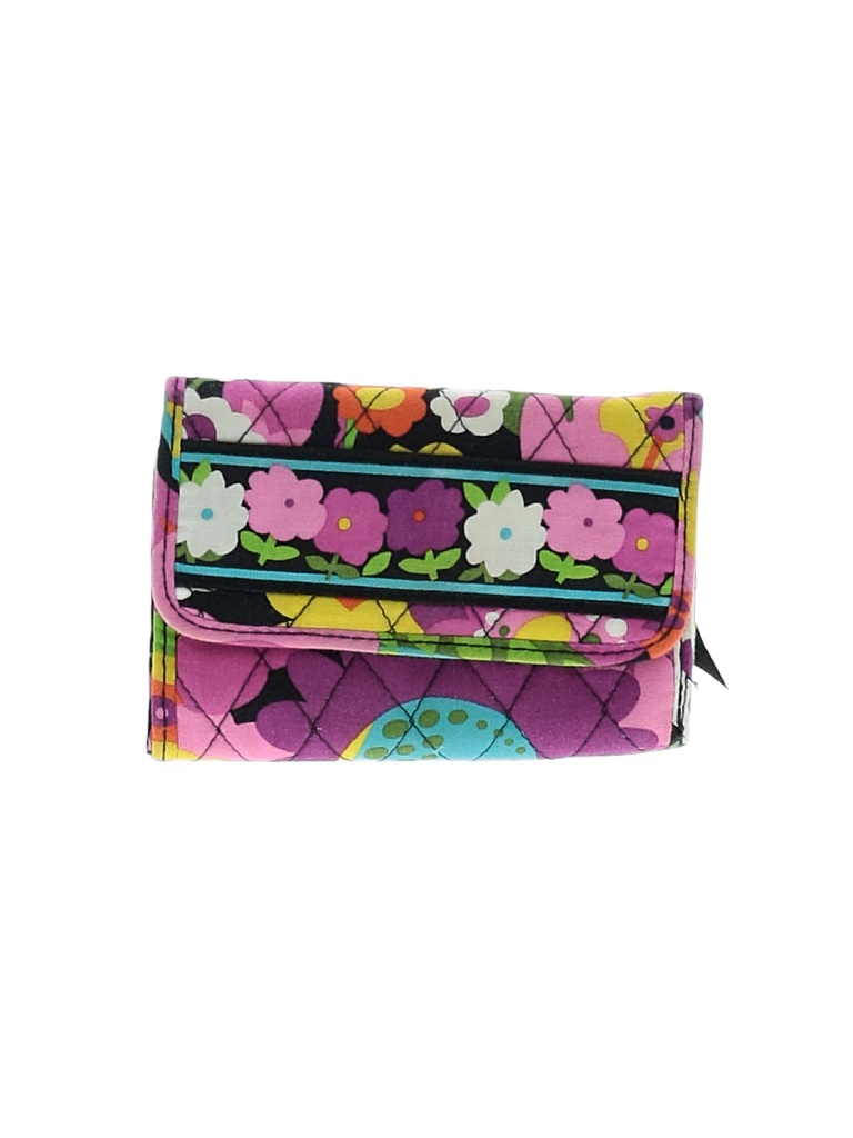 Vera Bradley 100% Cotton Color Block Floral Multi Color Purple Wallet One Size - photo 1
