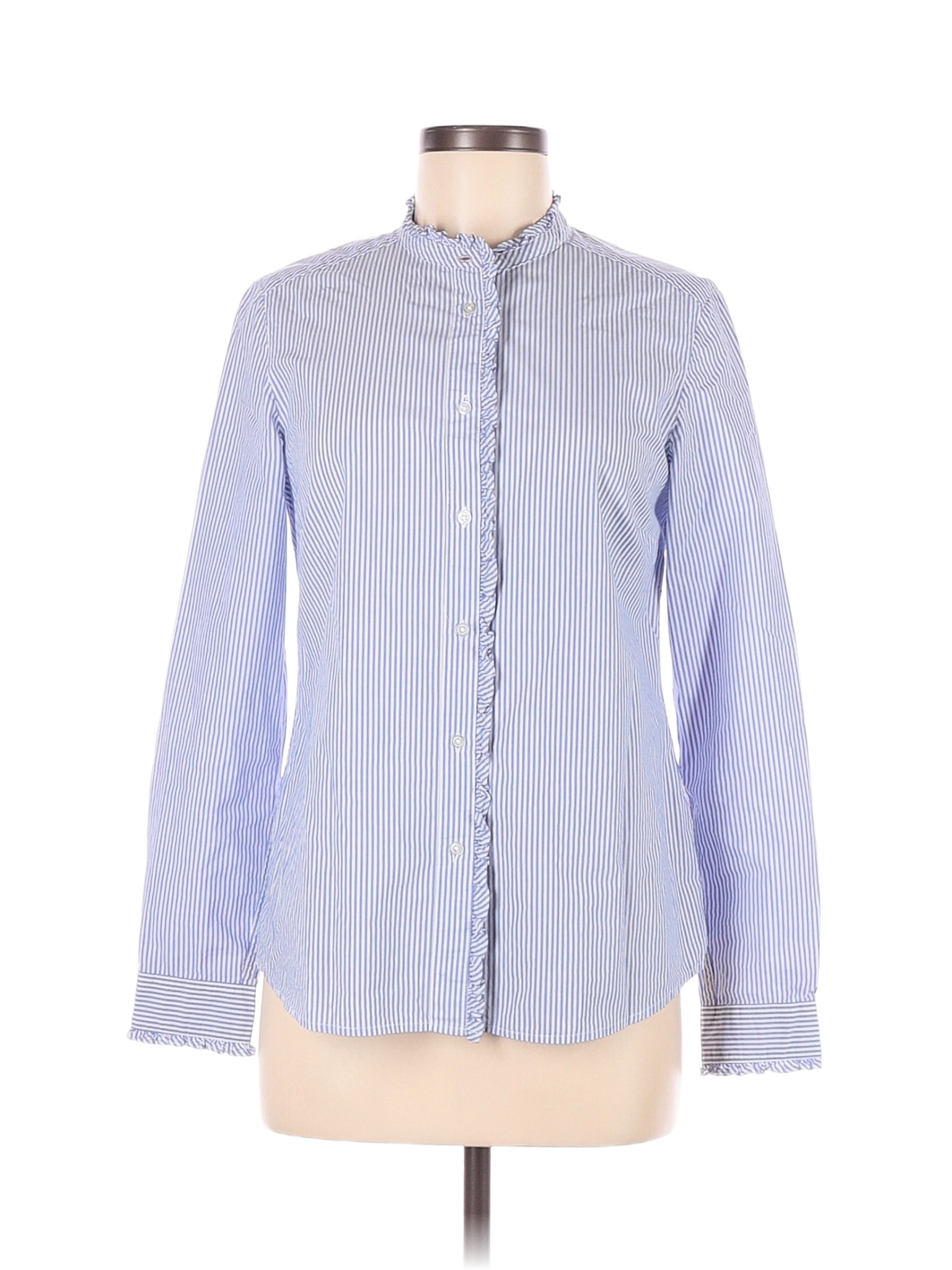 Boden 100% Cotton Stripes Blue Long Sleeve Button-Down Shirt Size 6 ...