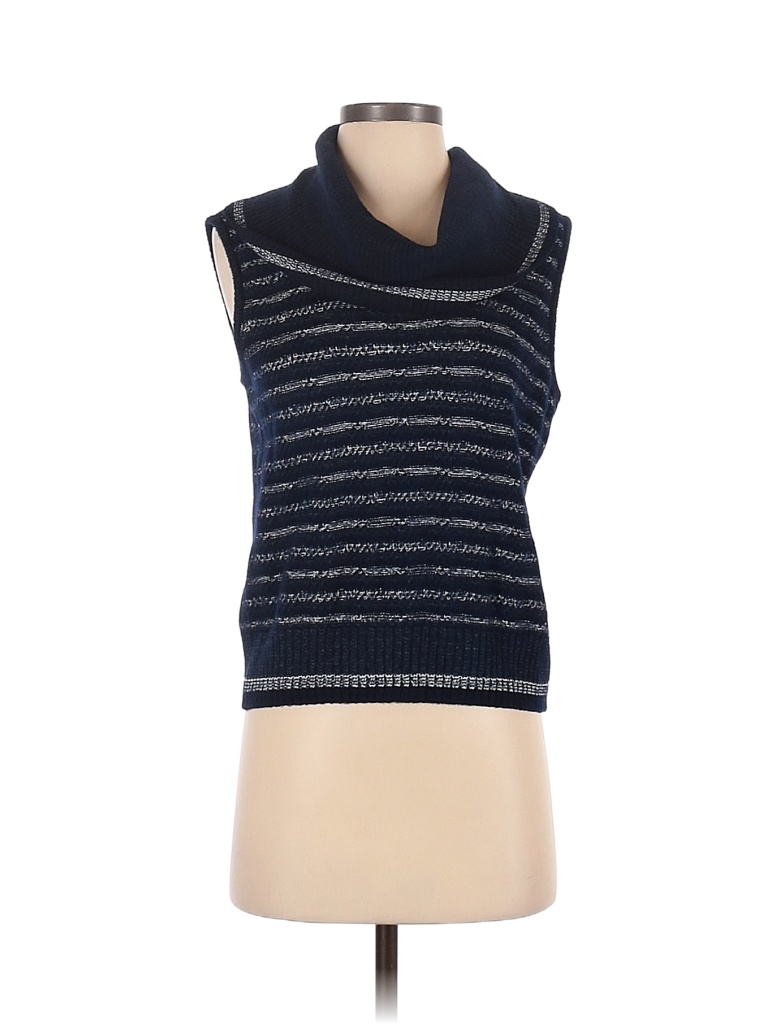 St. John Sport Color Block Stripes Blue Pullover Sweater Size S - photo 1