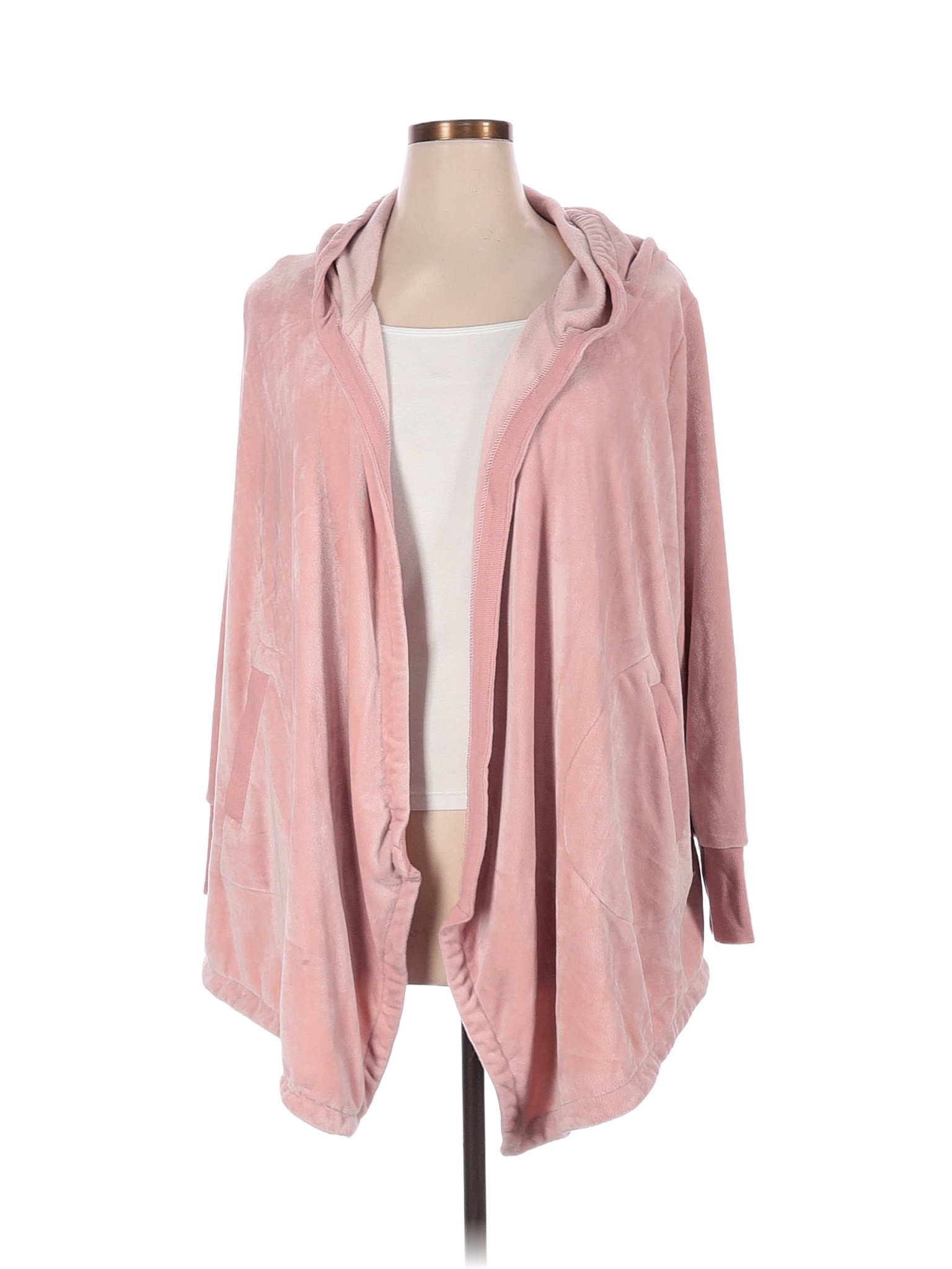 Pull Hoodie Simply Vera Wang Rose Foncé Texture Tissée - Taille L, Neuf Sans étiquette